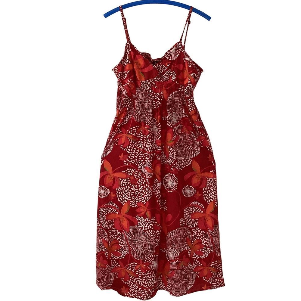 Speed Control Cute Red Floral &‎ Geometric Sundress Small